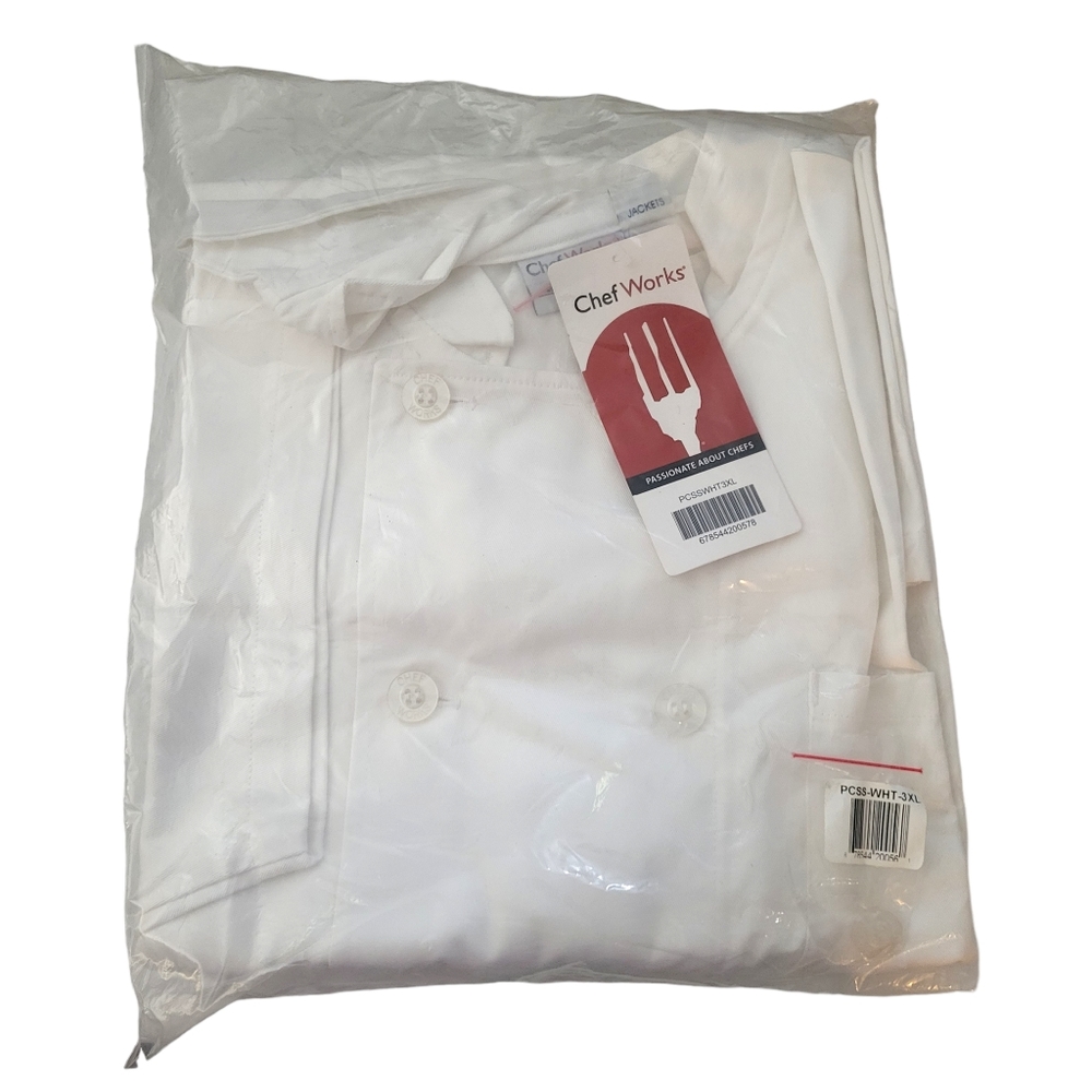 Chef‎ Works White Unisex Chef Coat Size 3XL New In Package